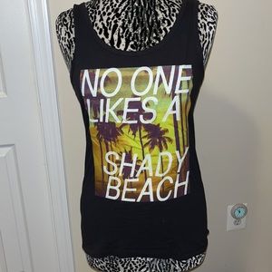 SHADY BEACH sarcastic funny tank top by Spencer’s - Women’s Size XL - NEW w/ tag